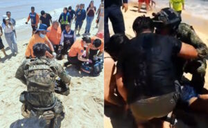Marina rescata a una persona en playa El Malecón, en San Felipe, Baja California